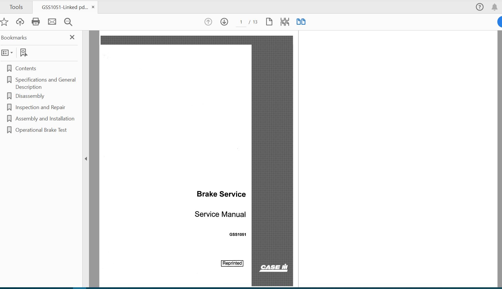 Case IH Tractor Brakes Service ManualGSS1051 1