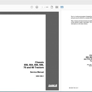 Case IH Tractor Chassis 656664666686 Service ManualGSS13831 1