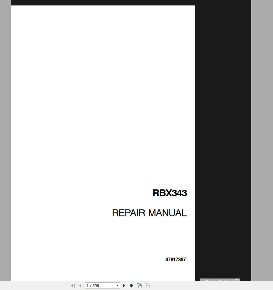 Case IH Tractor RBX343 Repair Manual87617387 1 1