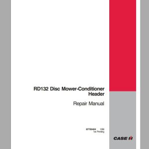 Case IH Tractor RD132 Disc Mower Conditioner Header Repair Manual87755424 1