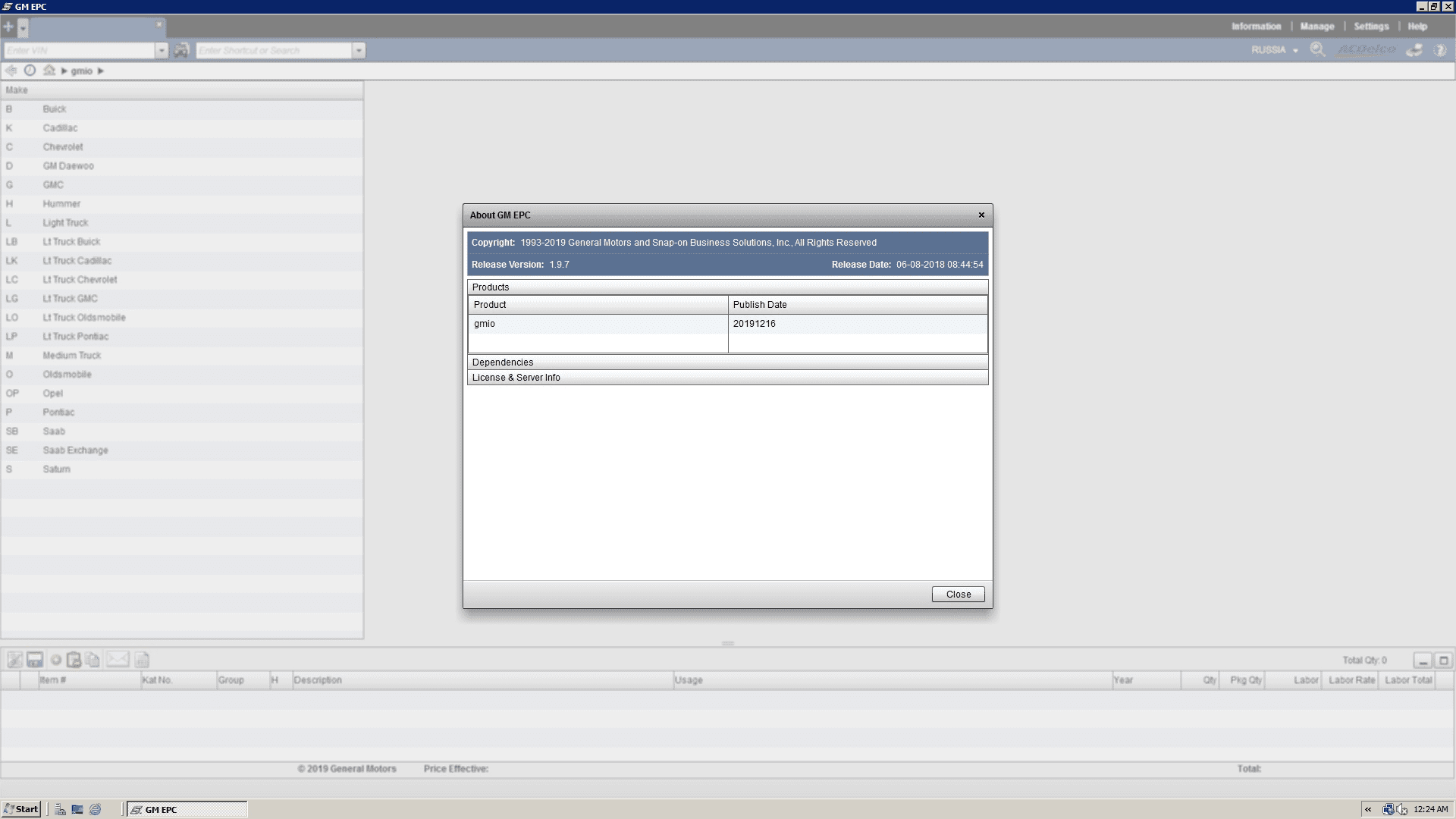 General GMIO Motors Asia Africa EPC 012020
