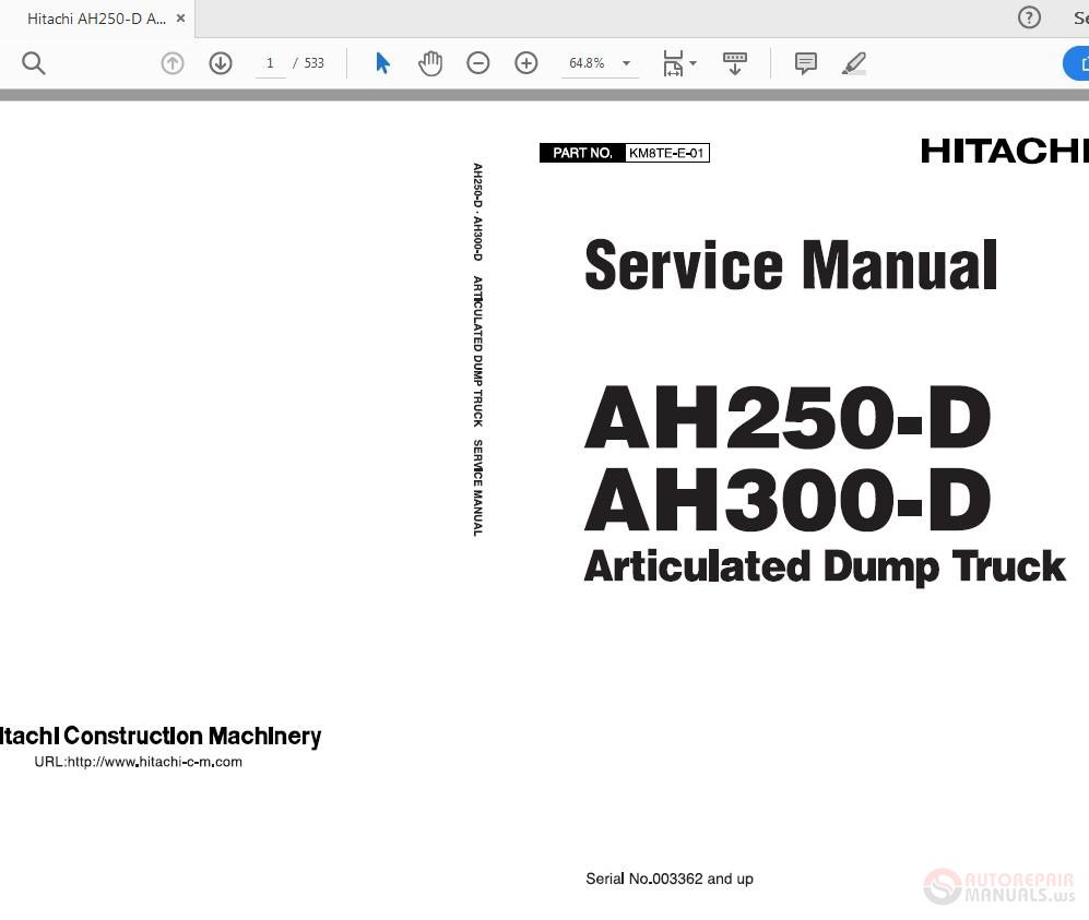 Hitachi AH250 D AH300 D KM8TE E 01 Service Manual 1