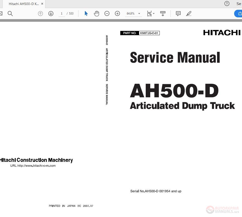 Hitachi AH500 D KM8TJG E 01 Service Manual 1