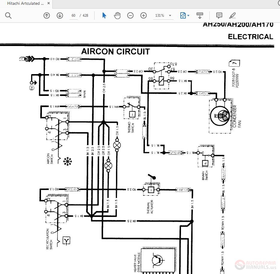 Hitachi Artculated Dump Truck AH170 250 KM TM1725B Service Manual 2
