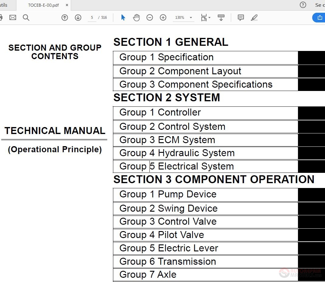 Hitachi ZAXIS 1705AWheeled Excavator TTLBJE0 EN 00 Technical Manual 1