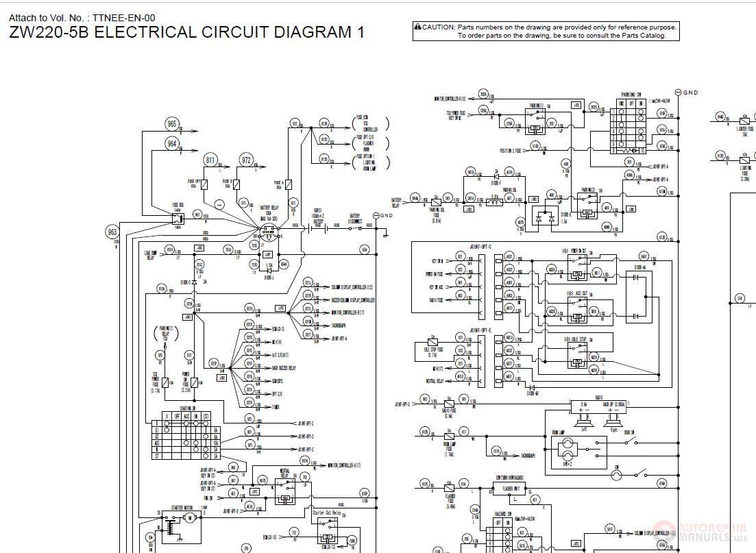 Hitachi ZW220 5B Wheel Loader TTNEE EN 00 Circuit Diagram 2CQ1pX