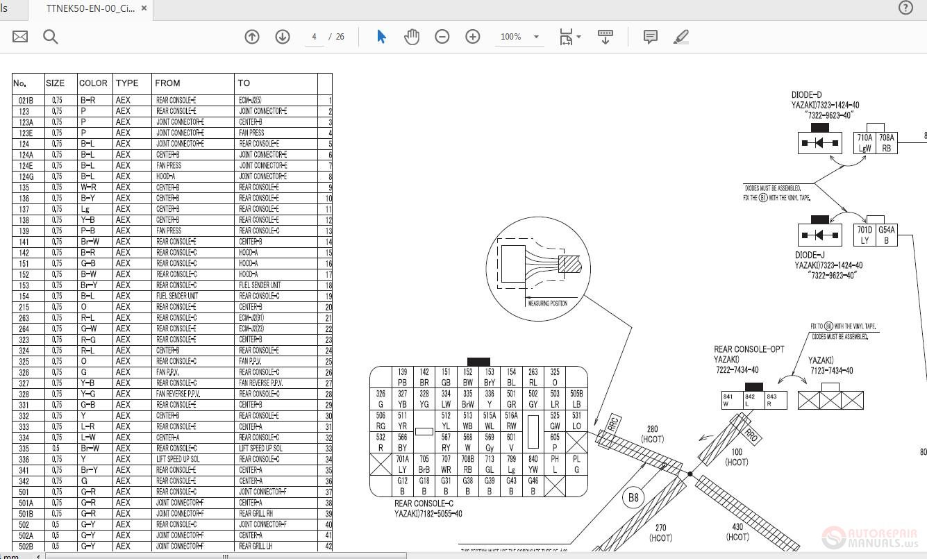 Hitachi ZW220180 6 wheel Loader TTNEK50TTPD850 EN 00 Circuit Diagram 4
