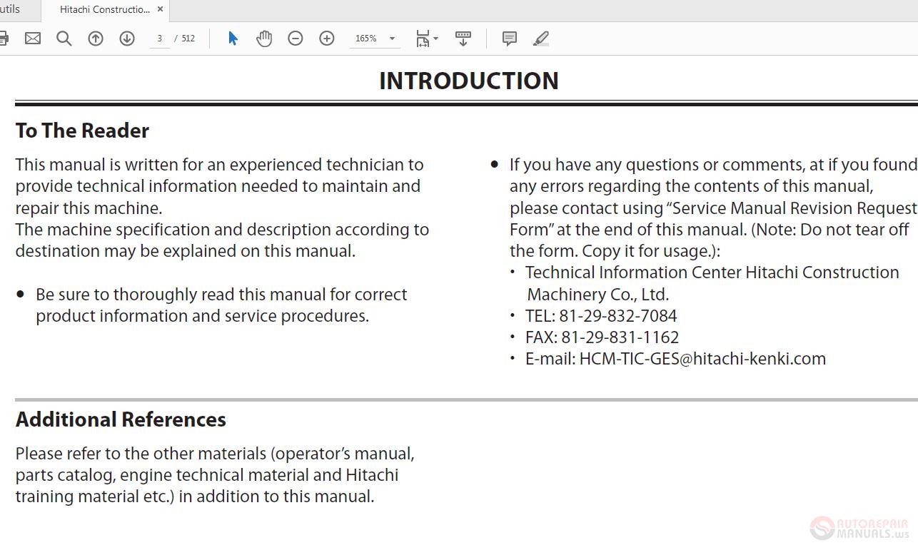 Hitachi ZW220 250 wheel Loader WNDF EN 00 Technical Manual 1