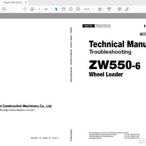Hitachi ZW 550 6 Wheel Loader TTNHK70 EN 00 Technical Manual 1