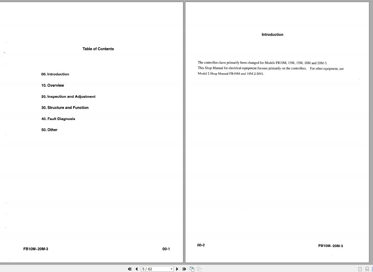 Komatsu Electric Equipment FB10M13M15M18M20M Shop ManualBMA03E1 01 2