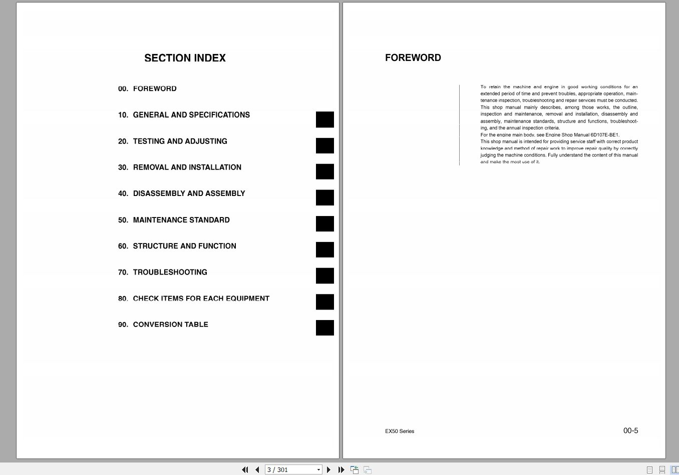 Komatsu Forklift FD100115FD135150E160E Shop ManualBEE08E1 01 2