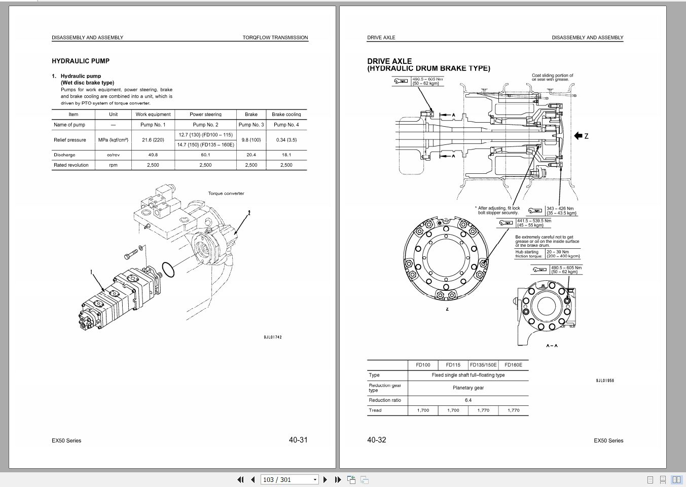 Komatsu Forklift FD100115FD135150E160E Shop ManualBEE08E1 01 3