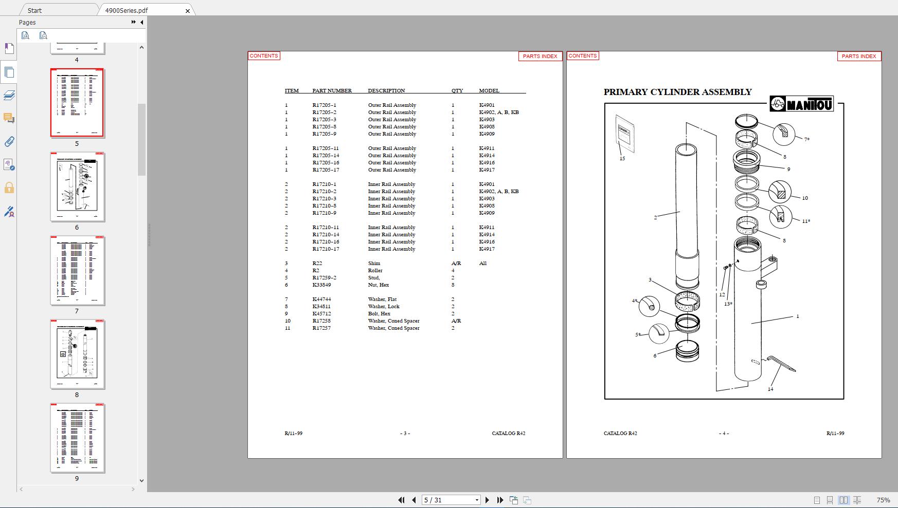 MANITOU PARTS AND SERVICE MANUALS DVD7