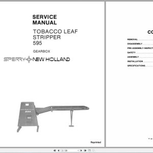 New Holland 595 Tobacco Leaf Stripper Service Manual40059510 2