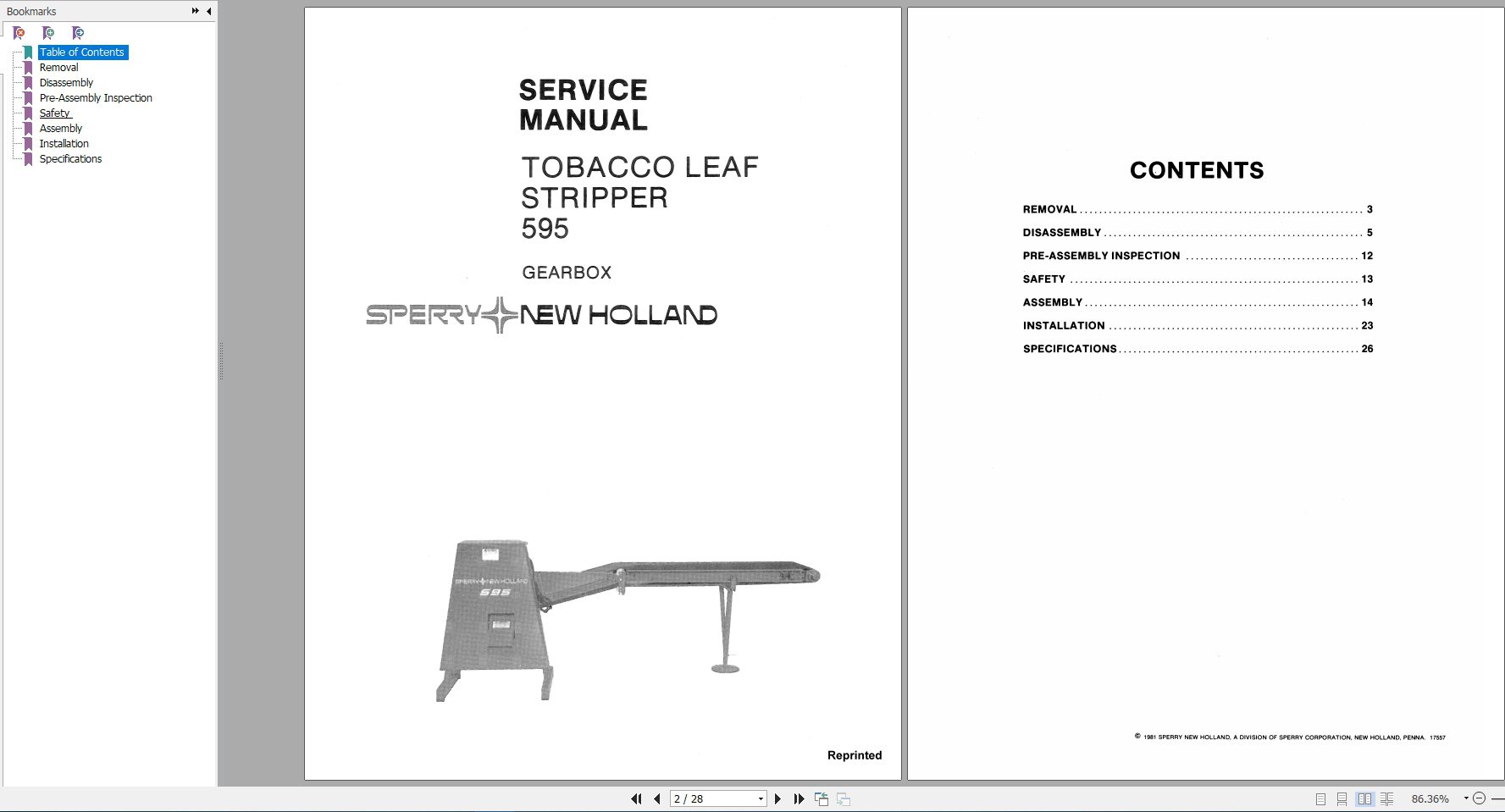 New Holland 595 Tobacco Leaf Stripper Service Manual40059510 2