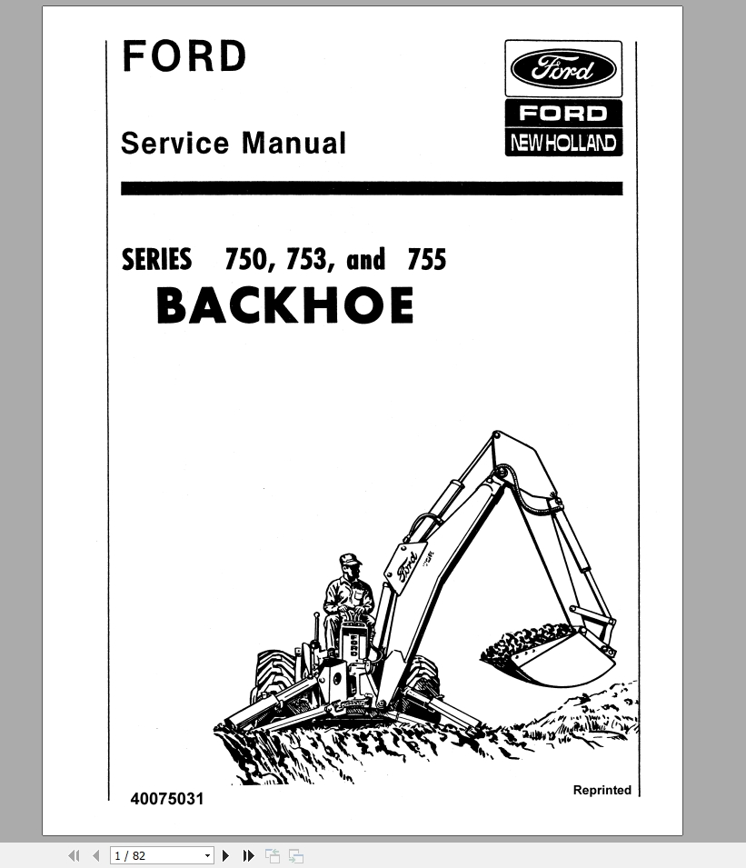 New Holland Backhoe 750 753 755 Service Manual40074511 1