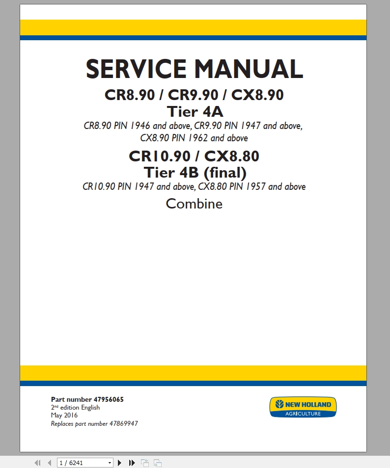 New Holland Combine CR1090 CX8