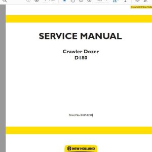 New Holland Crawler Dozer D180 84151290 Service Manual 1