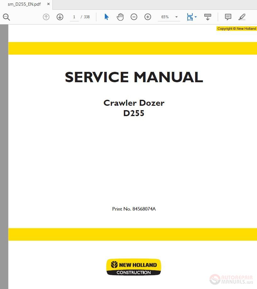 New Holland Crawler Dozer D255 84568074A Service Manual 1