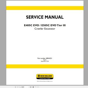 New Holland Crawler Excavator E485C Service Manual47483341A 1