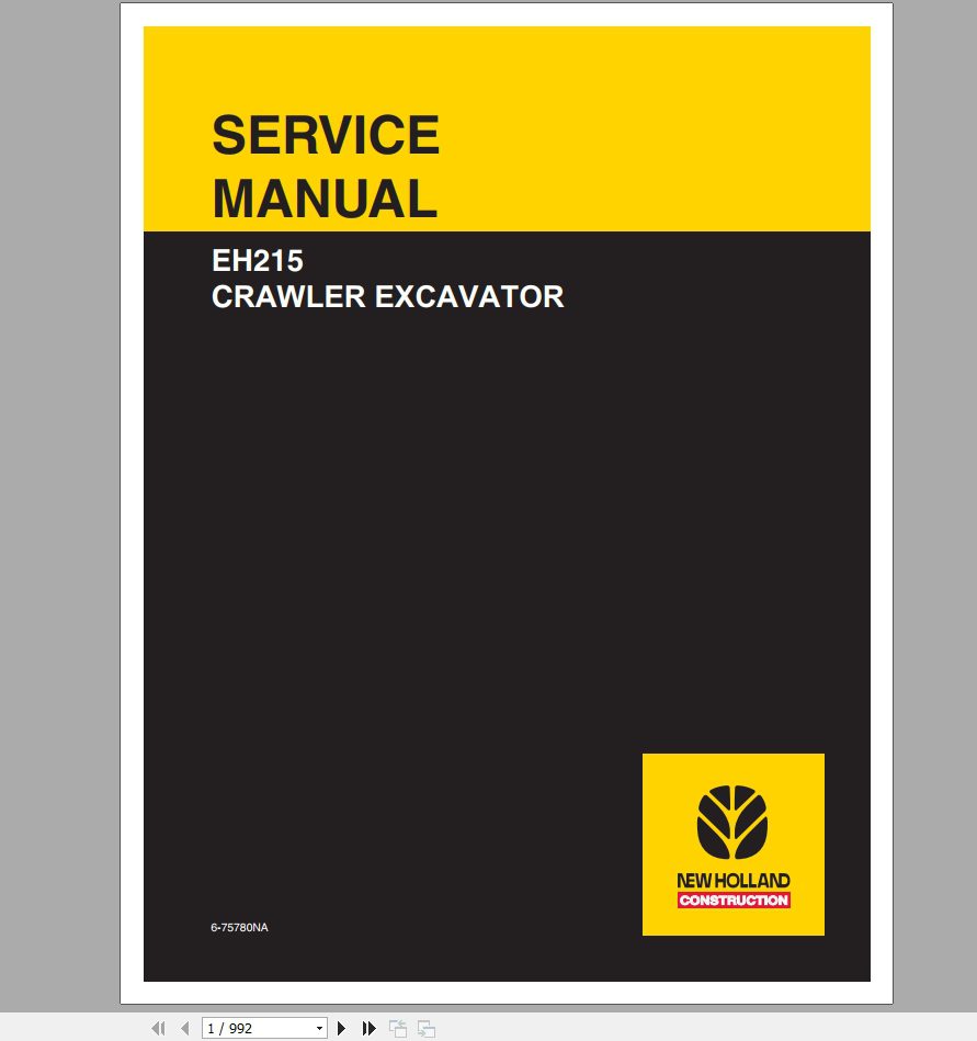 New Holland Crawler Excavator EH215 Service Manual6 75780NA 1