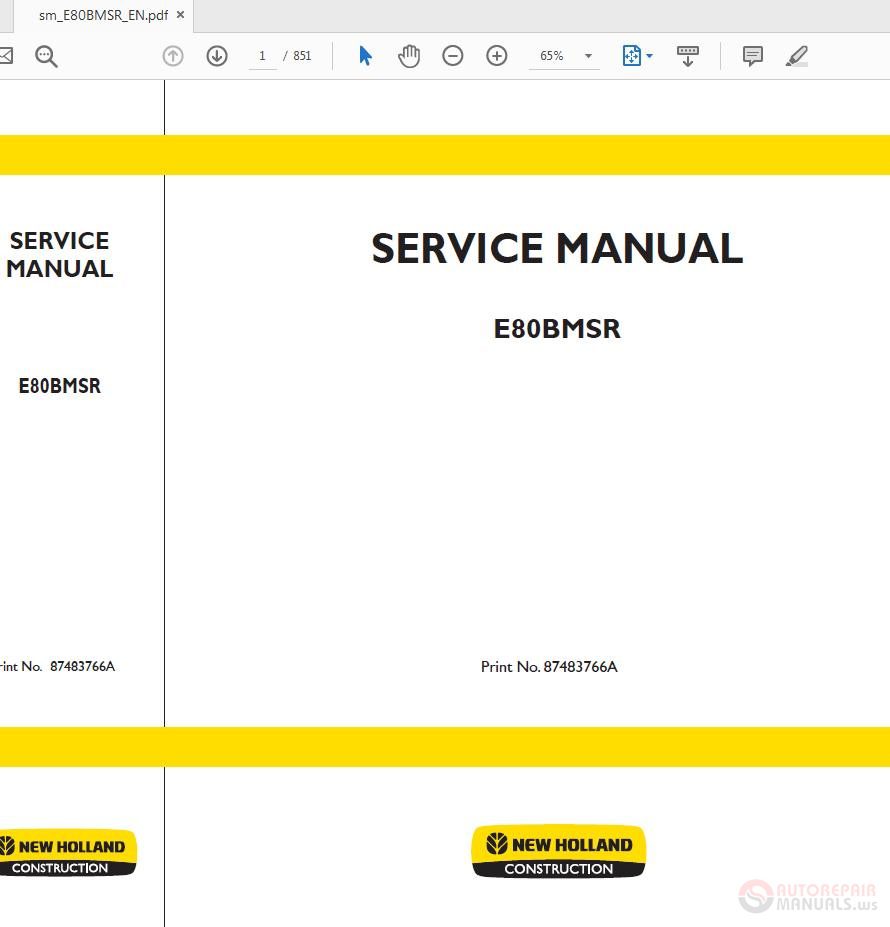 New Holland E80BMSR 87483766A Service Manual 1