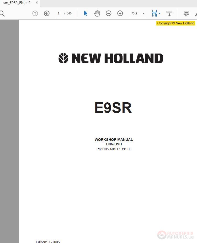 New Holland Excavator E9SR 60413391 Repair Manual 1