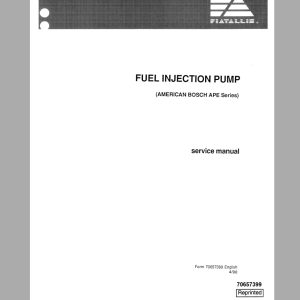 New Holland Fiat Fuel Injection Pump Service Manual70657399 1