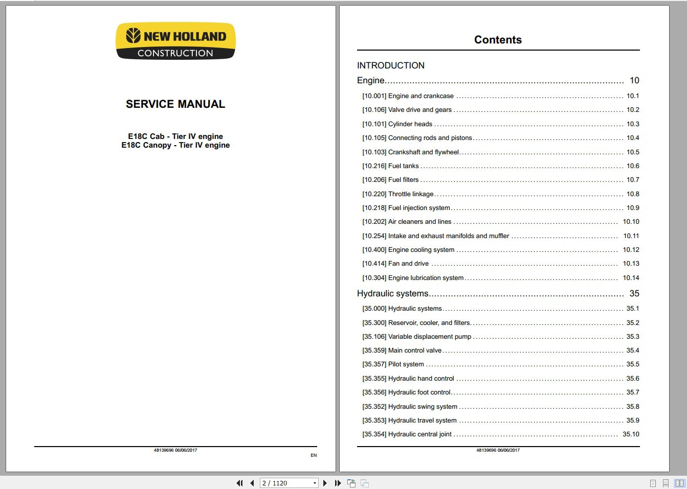 New Holland Mini Excavator E18C Service Manual48139696 1