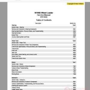 New Holland W190B Workshop Manual 1