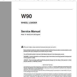 New Holland W90 Wheel Loader Service Manual 1