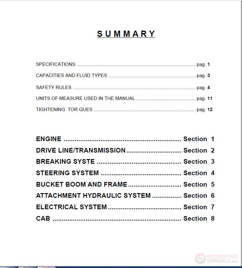 New Holland W90 Wheel Loader Service Manual 2