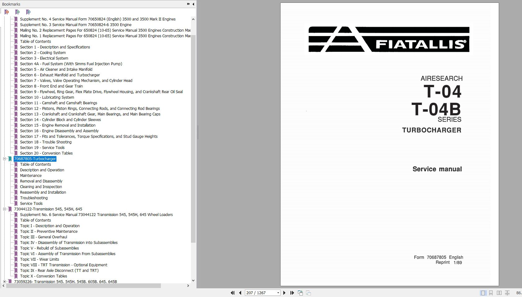 New Holland Wheel Loader 645 Service Manual73058627 2