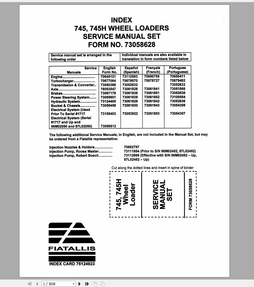 New Holland Wheel Loader 745 745H Service Manual73058628 1