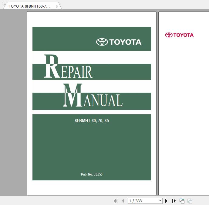 TOYOTA 8FBMHT60 70 85 PubCE355 Repair Manual 1