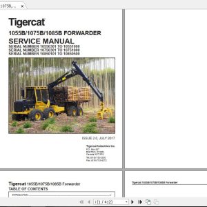 Tigercat 1055B1075B1085B Forwarder Service Manual 1