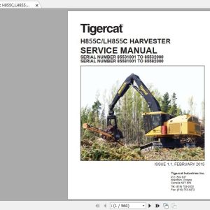 Tigercat H855CLH855C Harvester Service Manual 1