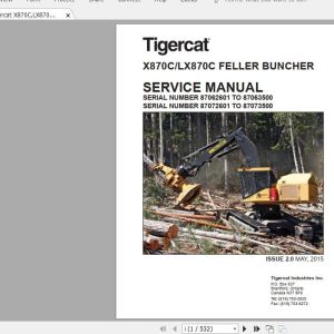Tigercat X870CLX870C Feller Buncher Service Manual 1