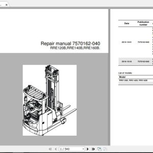 ToyotaBT RRE120BRRE140BRRE160B 7570162 040 Repair Manual 1