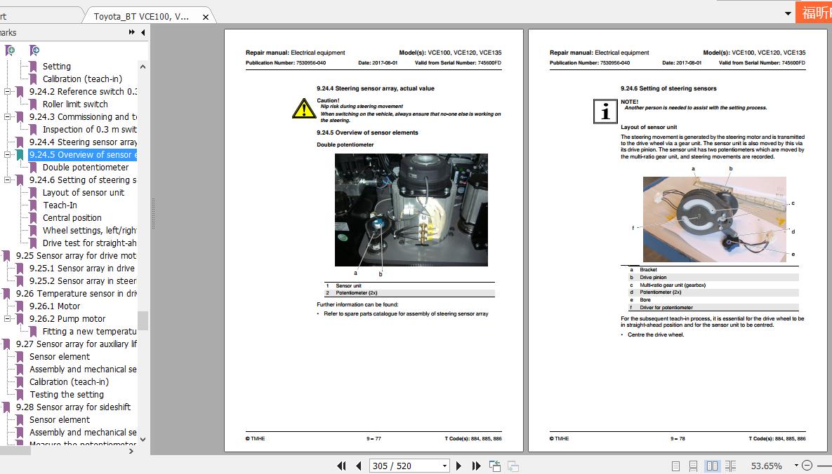 ToyotaBT VCE100 VCE120 VCE135 7530956 040 Repair ManualNew Update 2017 3