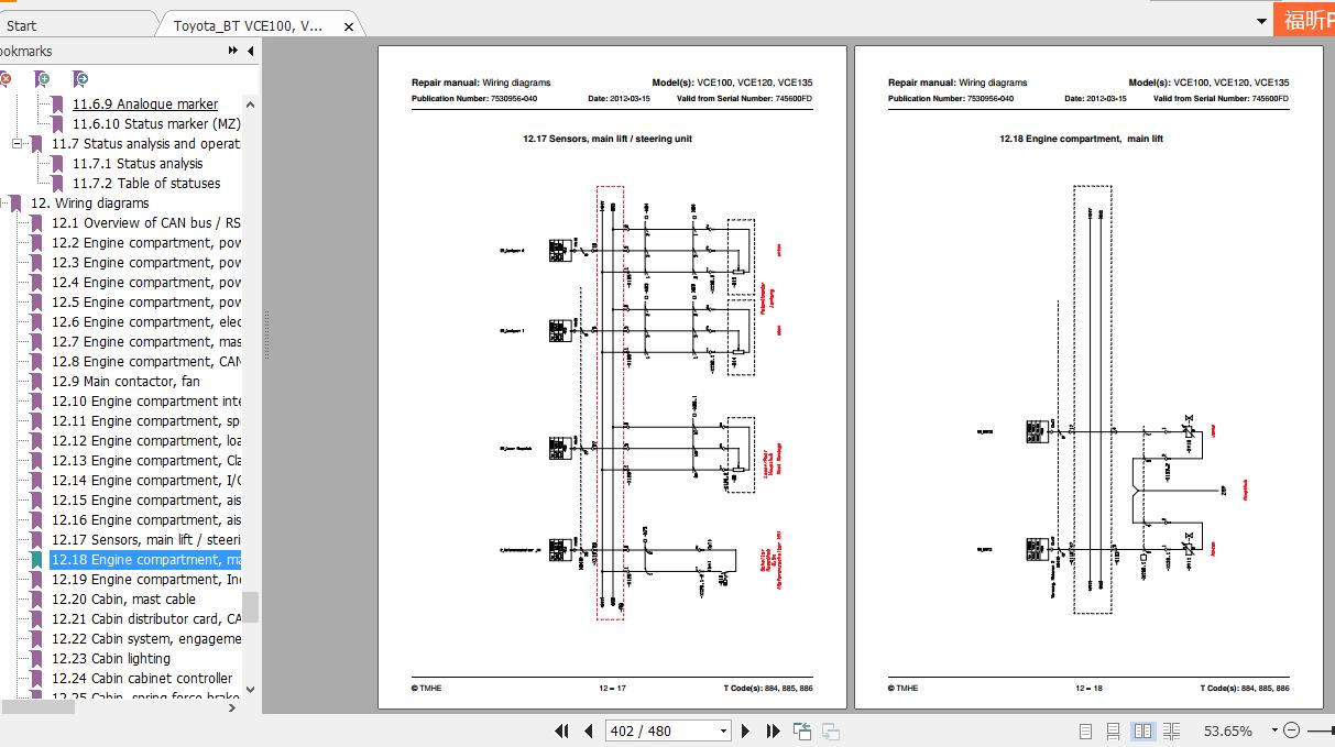 ToyotaBT VCE100 VCE120 VCE135 7530956 040 Repair Manual 3 1
