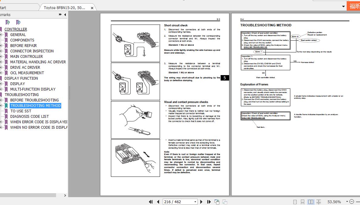 Toytoa 8FBN15 20 50 8FBN15 20 Vol2 PubCE350 Electrical Systems Troubleshooting 3