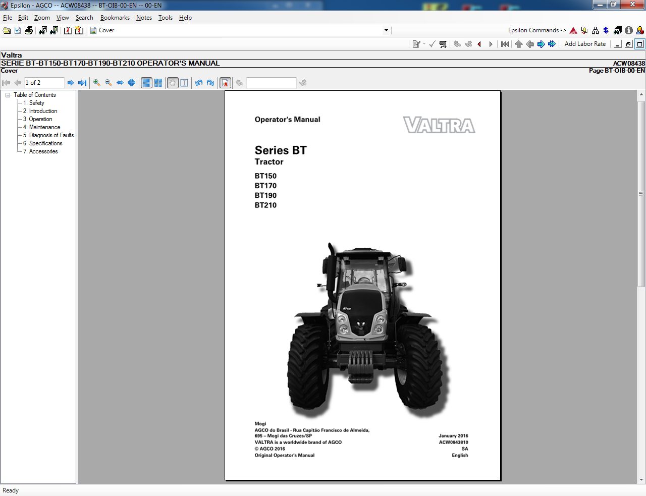 Valtra SA AG South America 112019 Part Book Workshop Service Manuals 2 1