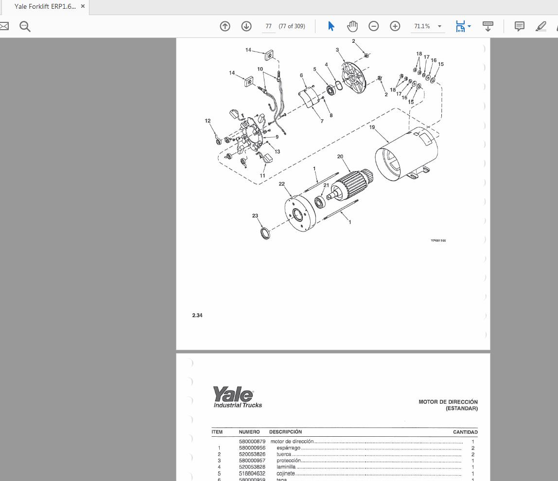 Yale Forklift ERP161820 ATF D807 524150866 Parts Manual06 2001 2