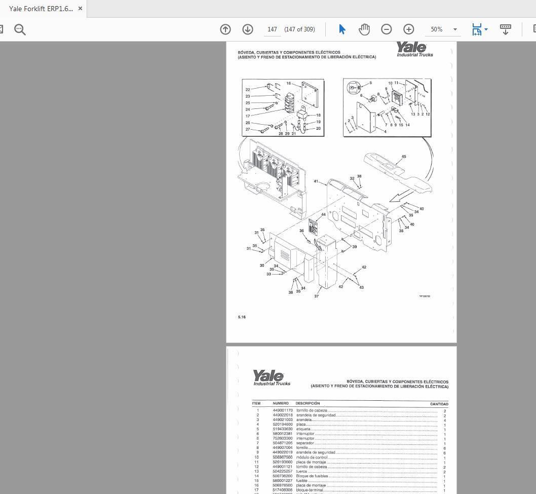 Yale Forklift ERP161820 ATF D807 524150866 Parts Manual06 2001 3