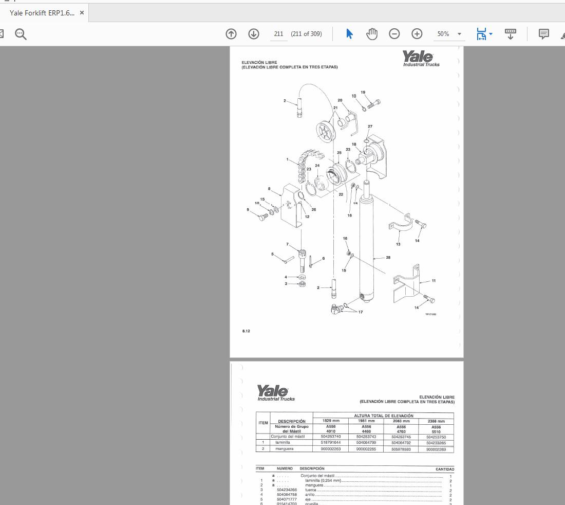 Yale Forklift ERP161820 ATF D807 524150866 Parts Manual06 2001 4