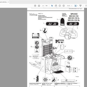 Yale Forklift MP20XMP20XDMS12XMS15X 524216287 Parts Manual07 2005 2