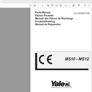Yale Forklift MS10 MS12 B846 272354300 Parts Manual121999 1