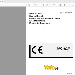 Yale Forklift MS10E 258979903 Parts Manual05 2006 1