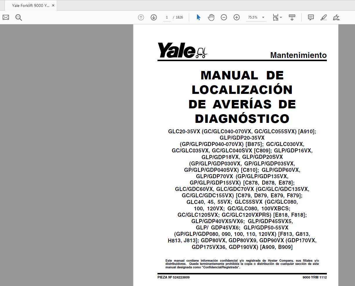 Yale Forklift Service Information Bulletins 1